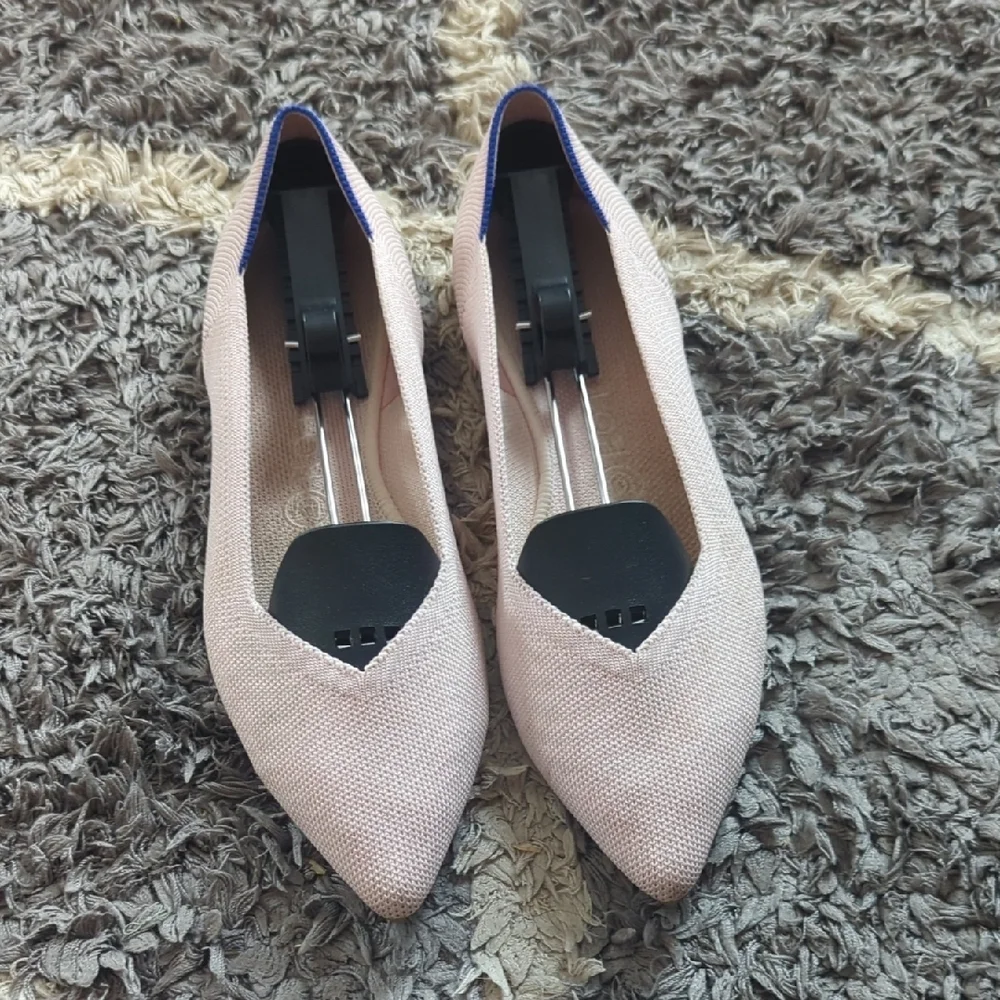 Rothy's Pointed Toe Flat Light Pink Blush Tortoise Size Women's 9.5